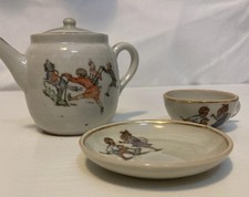 Tea for One Miniature Teapot with lid, plate and teacup. Made In Japan Tea Set