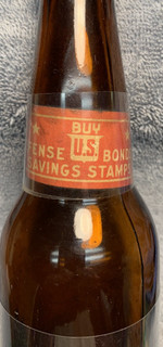 Old Judge Mound City New Athens Beer Bottle Buy US Defense Bonds Neck Label