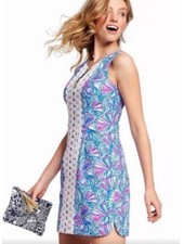 Lilly Pulitzer My Fans Blue Pink Shift Dress Women’s 2 Target 20th Anniversary