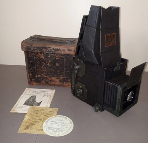 RB TELE GRAFLEX CAMERA WITH BAUSCH & LOMB TESSAR LENS With Instructions & Case