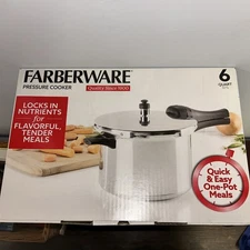 Farberware 6-Quart Aluminum Stovetop Pressure Cooker, 15 PSI