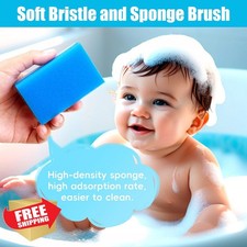 Baby Cradle Cap Brush Set 5 Pcs Soft Silicone Comb Blue Newborn Bath