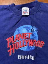 Vintage Planet Hollywood Chicago T Shirt Men’s Size XL Blue 90s Y2K Short Sleeve