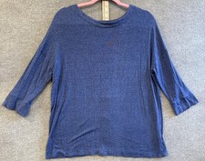 J.Jill Wearever Collection Womens Tunic Top Medium Blue Long Sleeve Oversized