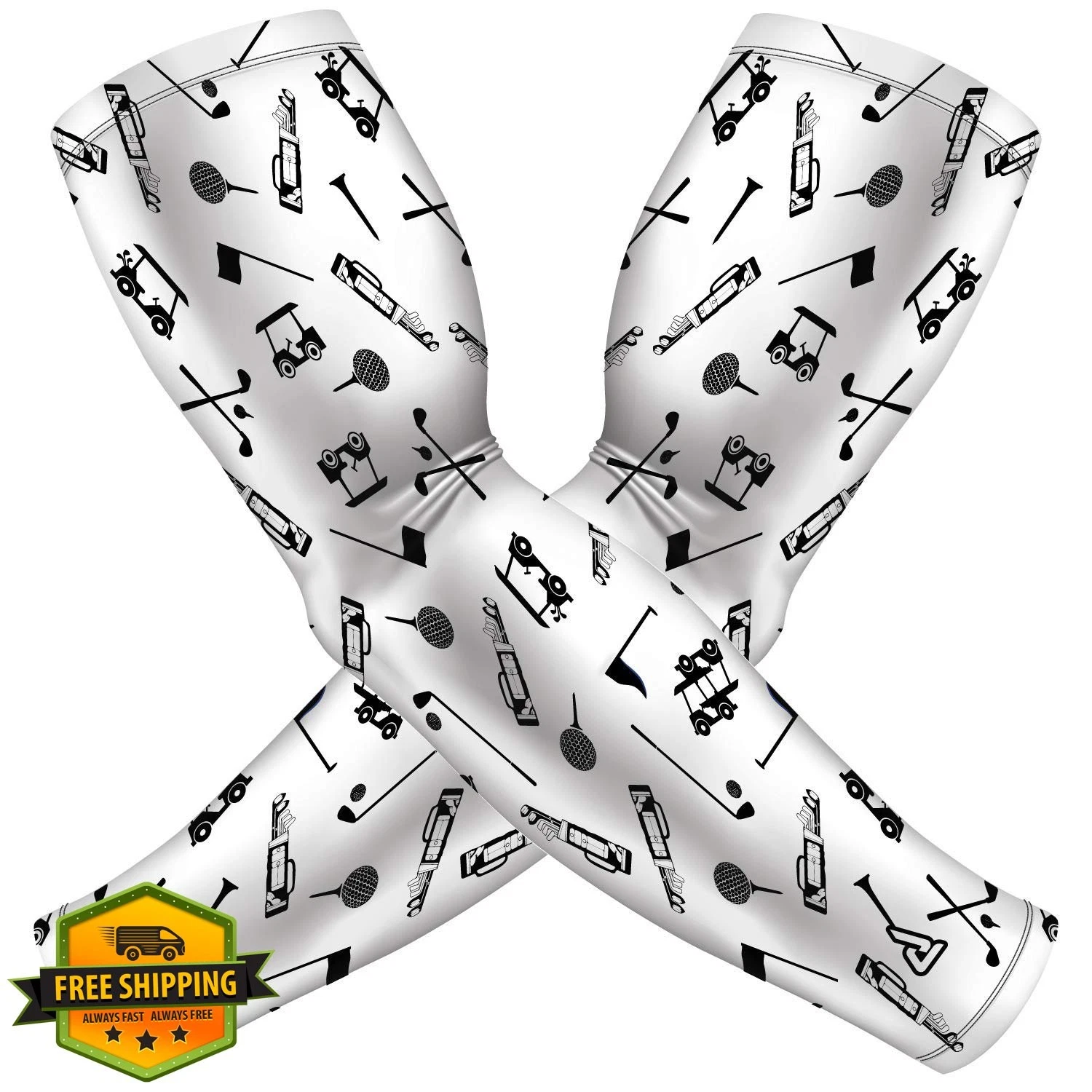 B-Driven Sports UV Arm Sleeves UPF 50+ Cooling Compression