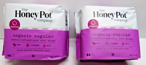 Honey Pot Company  40Ct Organic Herbal-Infused Menstrual Pads w/ Wings Lot of 2