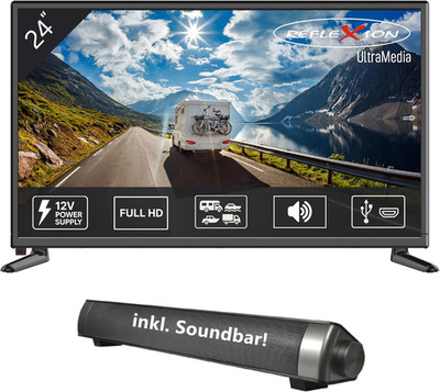 Reflexion 24 Zoll Fernseher Mit Soundbar - 12V Kfz-Adapter Für Wohnmobile Und Wo