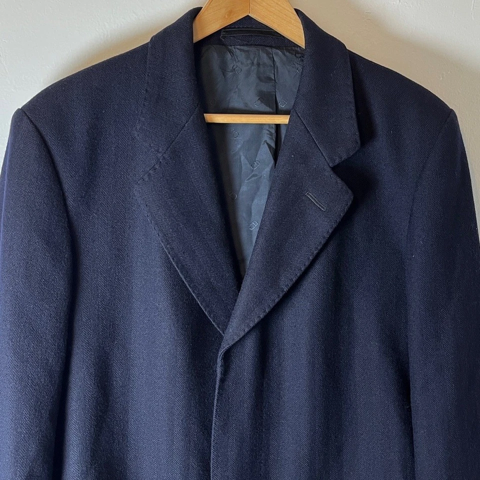 Christian Dior Monsieur 100% Wool Navy Blue Vintage Men’s Dress Sport Coat Sz 38 - Image 2 of 4
