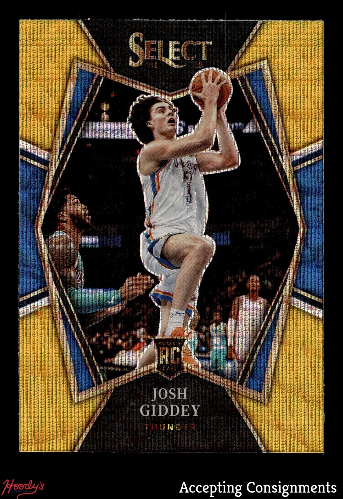 2021-22 Select Prizms Gold Wave #143 Josh Giddey RC ROOKIE THUNDER PREMIER LEVEL