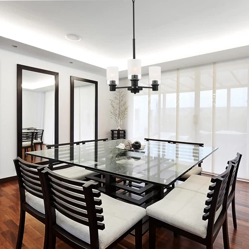 Cedar Lane 3-Light Matte Black Chandelier for Kitchen & Dining Room - Picture 3 of 4