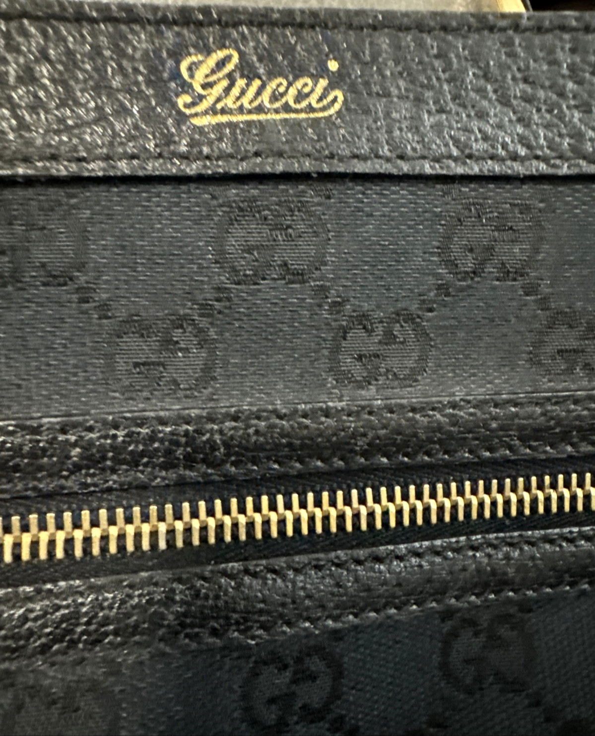 Gucci GG Canvas Abbey Pocket Tote Leather Black Shoulder Bag Authentic Pre-owned thumbnail 11