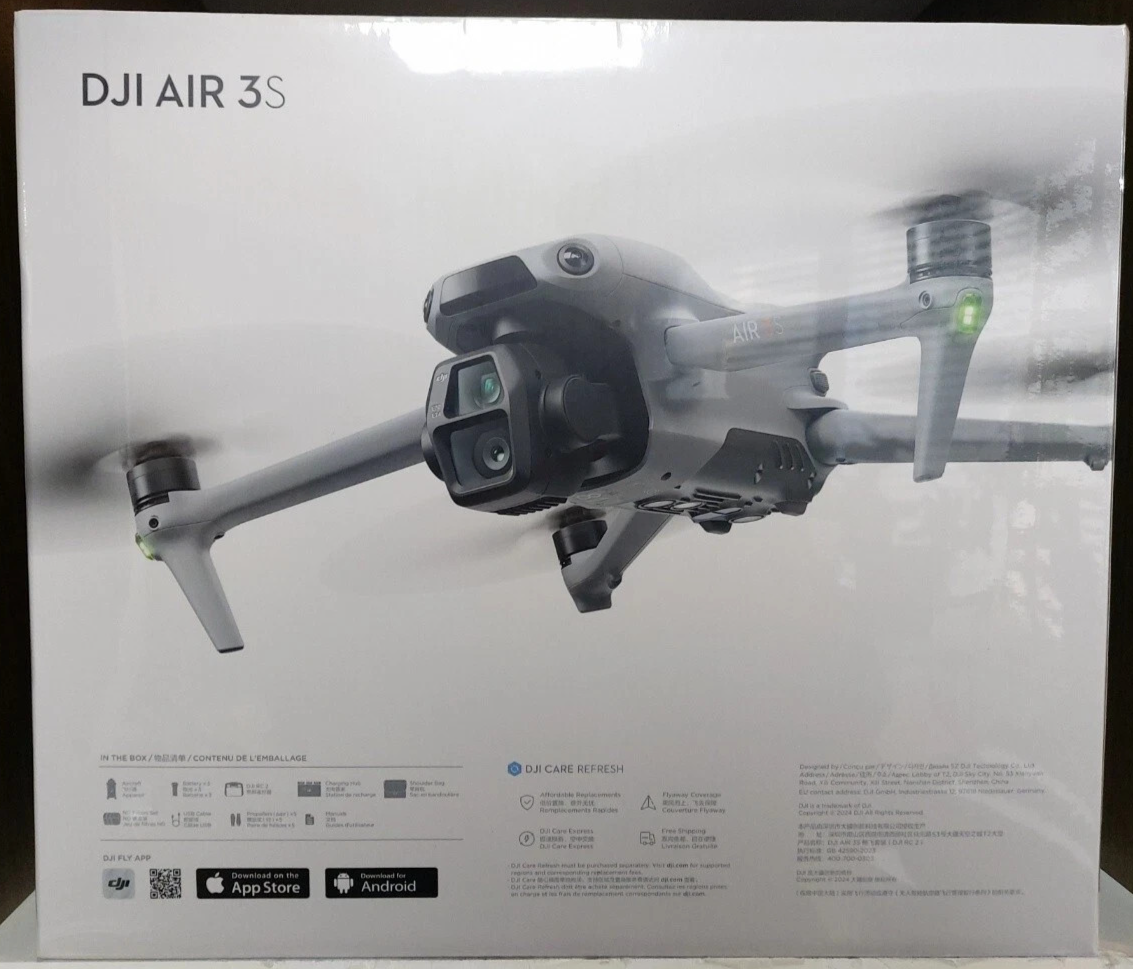 DJI Air 3S Fly More Combo Drone / RC 2 + 3 Batteries / 100