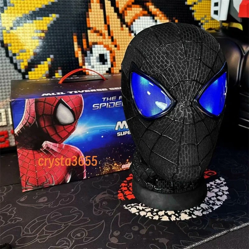 New Venom Black Spider-Man Mask W/ Blinking Lightable Eyes Control Cosplay Boxed