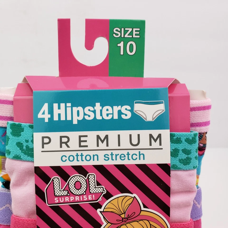 LOL Surprise Premium Girls Size 10 Pink Graphic Cotton Hipsters Underwear 4Pk - Image 3 of 4