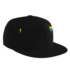 LGBT Gay Pride Rainbow Flat Bill Baseball Hats for Men Women Snapback Hats Ad...