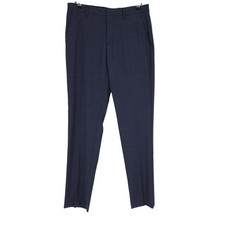 Bonobos Athletic Dress Pants Wool Navy Blue Mid Rise Flat Front Mens 31