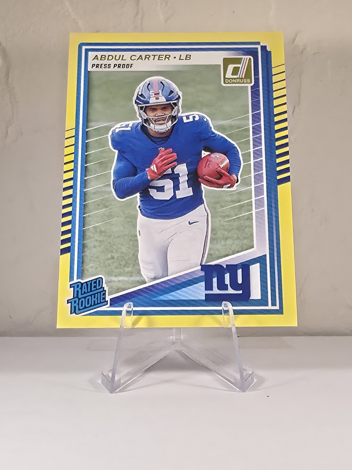 2025 Donruss Football #315 Abdul Carter Rated Rookie Yellow Press Proof Giants