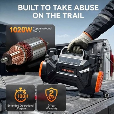WOLFBOX HyperFlow60D Dual Cylinder Air Compressor 150 PSI Air Pump for Off-Road