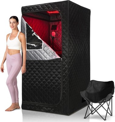 TaTalife Full Size Portable Infrared Home Sauna Upgraded Personal Box BLACK