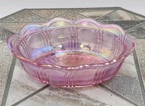 Fenton Pink Iridescent Carnival Glass Hen On Nest Base Only