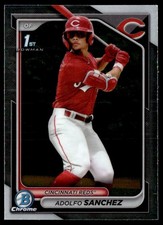 ADOLFO SANCHEZ 2024 BOWMAN CHROME PROSPECTS RC CINCINNATI REDS #BCP-252 1ST