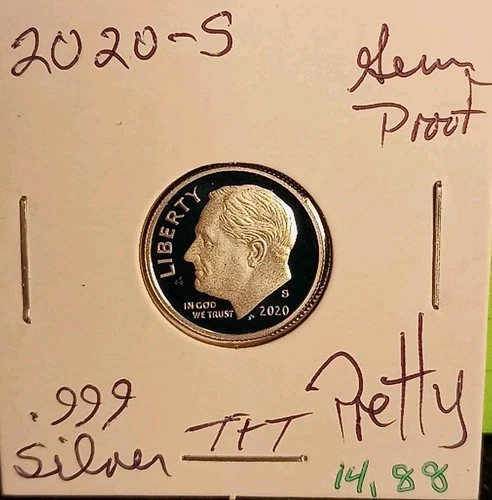 2020 S Roosevelt Dime .999 Fine SILVER Proof Coin FROSTY Roosie GEM FDR NICE T&T