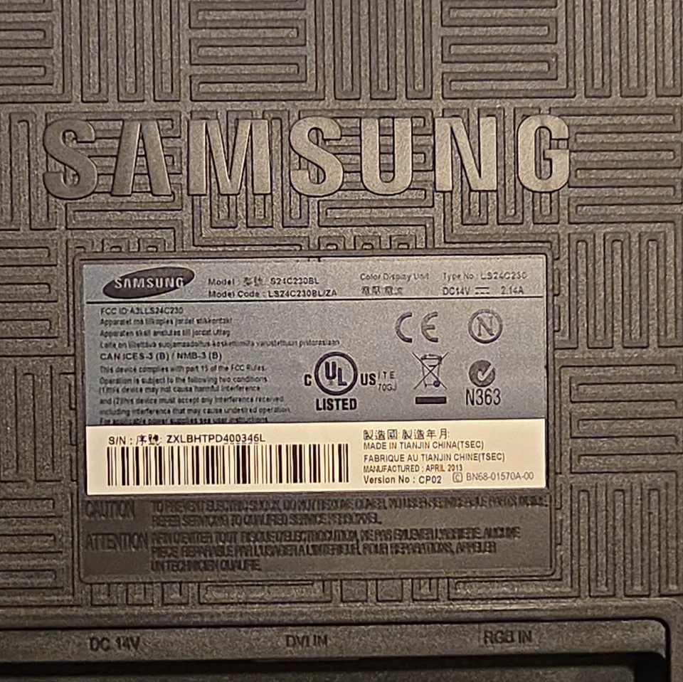 Samsung -  S24C230BL 24" LED Backlight Monitor Full HD 1920×1080 VGA DVI w/Stand - Image 3 of 4