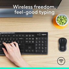 LOGITECH MK270 WIRELESS KEYBOARD AND MOUSE COMBO FOR WINDOWS, 2.4 GHZ - BLACK