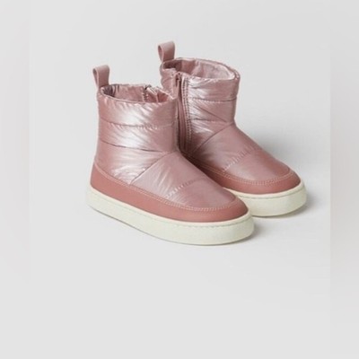 Preloved Zara toddler boots dusty pink Nylon size 8 US/European 24
