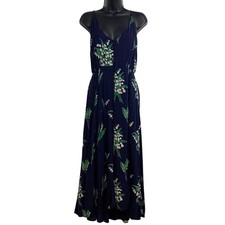 URBAN OUTFITTERS Navy Lily of the Valley Floral Maxi Dress Size 4