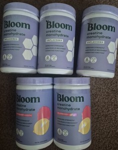 Bloom Nutrition Creatine Monohydrate Powder Raspberry Lemon 9 oz Expires 02/27