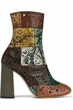 Chloe Lucy Patchwork Serpent Laser Coupe Bottines Bottes Chaussures Bottines 35