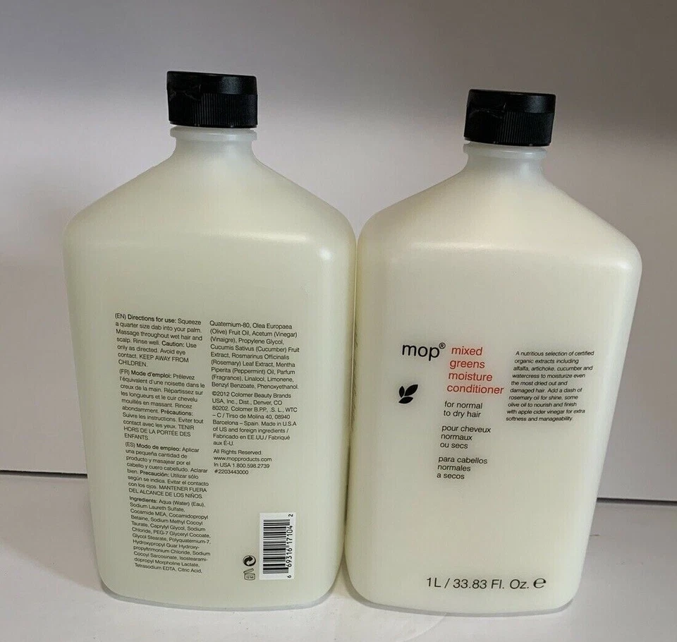 Швабра смешанные зеленые увлажняющий шампунь и кондиционер DUO 33,83 жидкой унции - Изображение 2 из 4