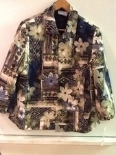 New Alfred Dunner Amsterdam Ave Women's Geo-Floral Patch Jacket Size 14P NWT