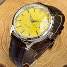 40mm Tandorio Yellow Dial Double Bow Sapphire Glass NH35A Automatic Mens Watch