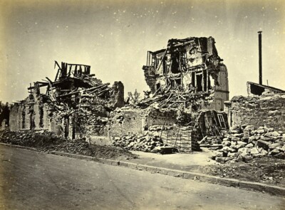 Belagerung von Paris Kommune Ruinen Neuilly rue de Chezy altes Liebert Foto 1870