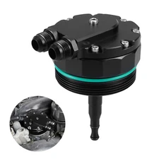 BEVINSEE Aluminum Oil Filter Housing Cover Cap Adapter 1/8" For BMW M52 M54 M56