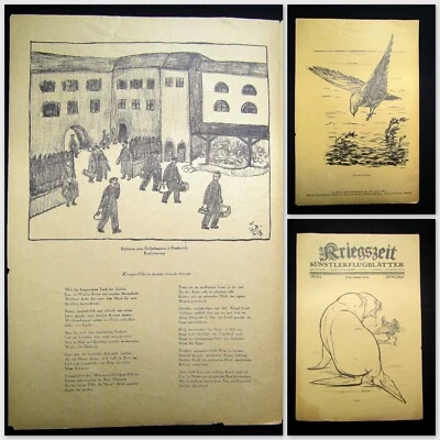 Cassirer Kriegszeit Künstlerflugblätter Nr.61 4 Original Lithographien 1916 - Bild 1 von 4