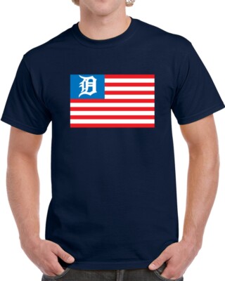 Detroit D Flag T Shirt