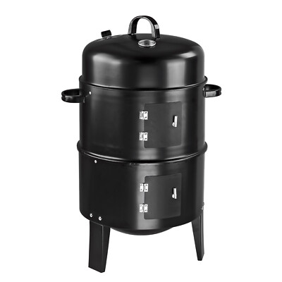 3in1 BBQ Holzkohlegrill Barbecue Smoker Räuchertonne Räuchergrill Grilltonne
