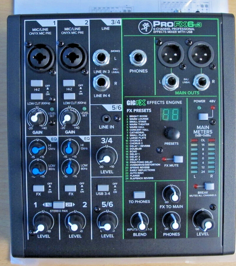 Mackie PROFX6V3 6 Channel Professional Effects Compact Mixer USB Open Box - Image 2 of 4