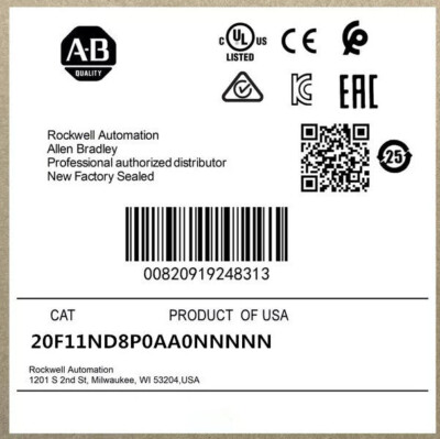 20F11ND8P0AA0NNNNN AB PowerFlex Air Cooled 753 AC Drive #CGDM