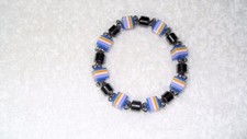 Blue Multi Non Magnetic Hematite Square Healing Chakra Stretch Bracelet Jewelry