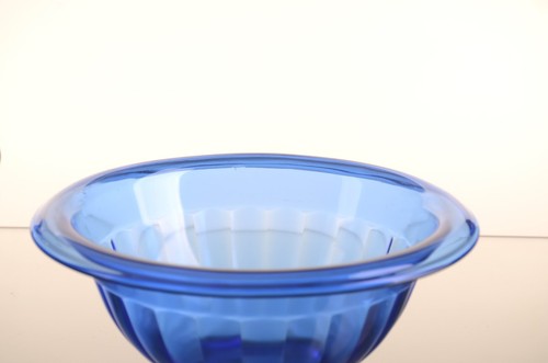Vtg Hazel-Atlas Glass Cobalt Blue Rimmed Ribbed Mixing Bowls Set of 2 1930s EUC - Picture 3 of 4