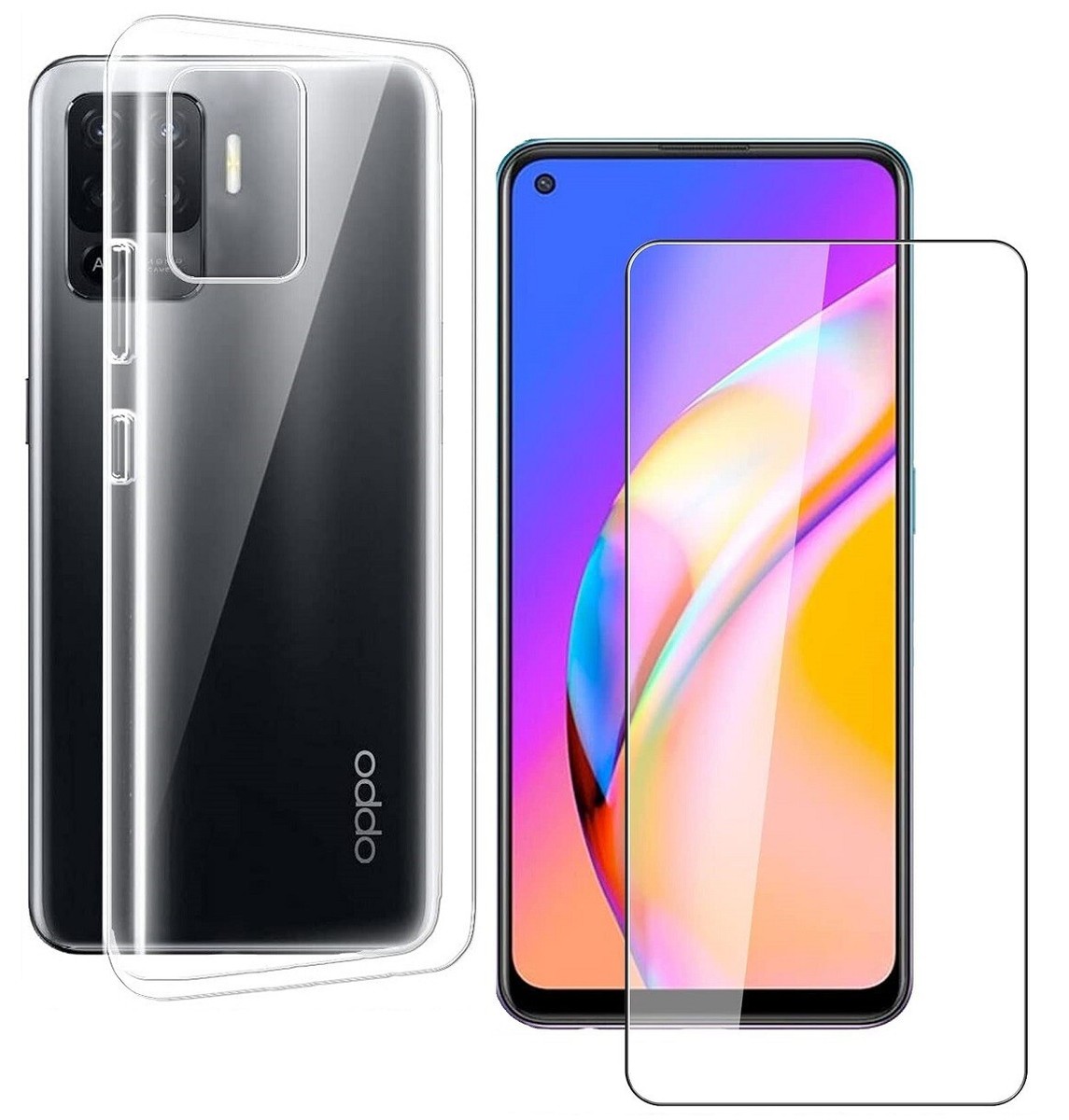 For OPPO A94 4G TEMPERED GLASS SCREEN PROTECTOR CLEAR SILICONE