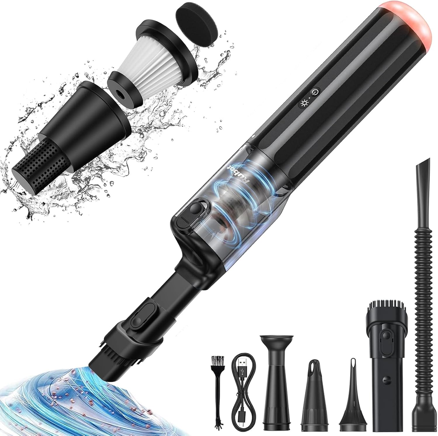 Cordless Handheld Vacuum with 15KPA Power and 2-Speed for Portability-image