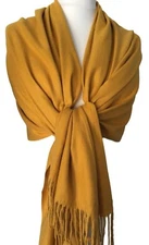 Mustard Yellow Pashmina Wrap Ladies Shawl Womens Oversized Plain Scarf Wedding