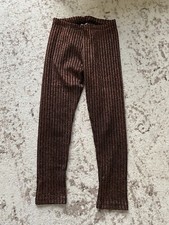 New Zara Girls Brown Knit Leggings Pants Size 9 Years