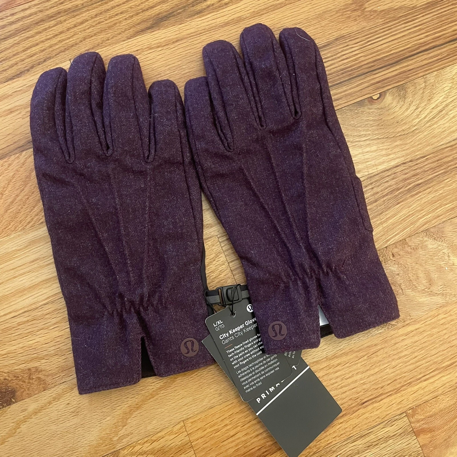 Lululemon CITY KEEPER GLOVES - NWT Size -L/XL Maroon Wool