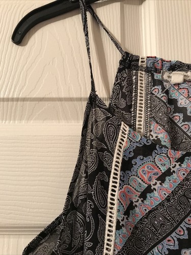Eyeshadow Spaghetti Strap Paisley Print Tank Top Size L - Picture 2 of 9